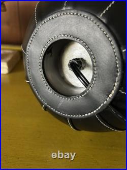 Vintage RALPH LAUREN Black Leather Table Lamp 1990s Postmodern design tested