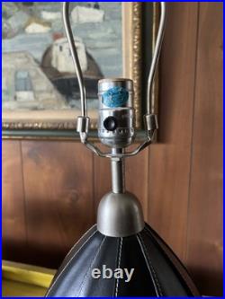 Vintage RALPH LAUREN Black Leather Table Lamp 1990s Postmodern design tested