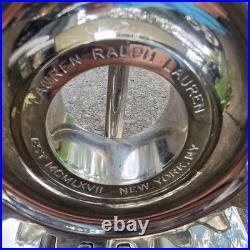 Vintage Ralph Lauren Industrial Gear Table Lamp Polished Nickel Chrome Silver