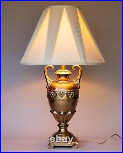 Vintage Rare Large Chapman Heavy Metal Urn Shaped Brass Table Lamp