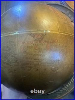 Vintage Rare Mid Century Table Desk Lamp Terrestrial 10.5 World Globe on Stand