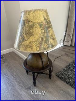 Vintage Rare Mid Century Table Desk Lamp Terrestrial 10.5 World Globe on Stand