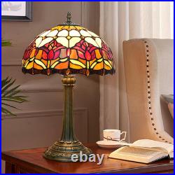 Vintage Red Tulip Tiffany Style Stained Glass Table Lamp Bedroom Bedside Light Vintage Red Tulip Tiffany Style Stained Glass Table Lamp Bedroom Bedside Light