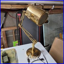 Vintage Retro Brass Industrial Table Lamp Search Light Spotlight Design