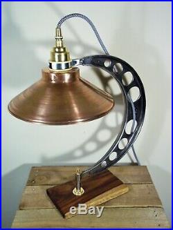 Vintage/Retro Copper Industrial/Steampunk/Aviator Table/Desk/Bedside Lamp/Light