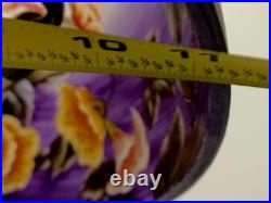 Vintage Retro Reverse Paint Purple Floral Mushroom Shade Bronze Table Lamp 15 Vintage Retro Reverse Paint Purple Floral Mushroom Shade Bronze Table Lamp 15