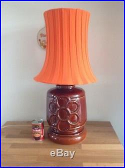 Vintage Retro Table Floor Lamp 1960s Ceramic Large Flower C/w Ikea Shade