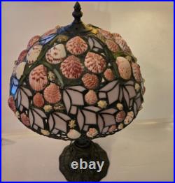 Vintage Richard Hoosin SIGNED Leaded Limpet SeaShell Art Nouveau Table Lamp 12