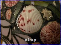 Vintage Richard Hoosin SIGNED Leaded Limpet SeaShell Art Nouveau Table Lamp 12
