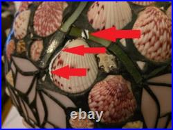 Vintage Richard Hoosin SIGNED Leaded Limpet SeaShell Art Nouveau Table Lamp 12