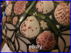 Vintage Richard Hoosin SIGNED Leaded Limpet SeaShell Art Nouveau Table Lamp 12