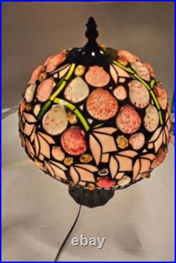 Vintage Richard Hoosin SIGNED Leaded Limpet SeaShell Art Nouveau Table Lamp 12