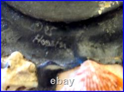 Vintage Richard Hoosin SIGNED Leaded Limpet SeaShell Art Nouveau Table Lamp 12