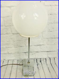 Vintage Robert Sonneman Chrome Lollipop Globe Table Lamp Mid Century Modern