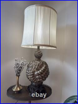 Vintage Rope Knot Table Lamp 35 Tall Bronze Gold Statement Lamp