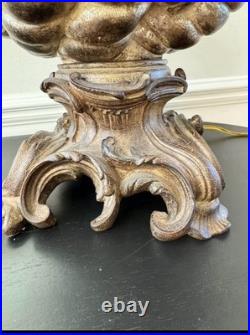 Vintage Rope Knot Table Lamp 35 Tall Bronze Gold Statement Lamp