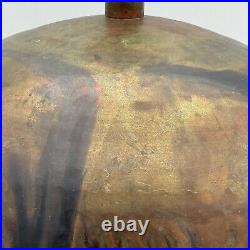 Vintage Round Hammered Copper Drum Table Lamp MCM Mid Century