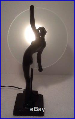 Vintage SARSAPARILLA FRANKART Art Deco Metal Nude Nymph Female Figural Lamp 132