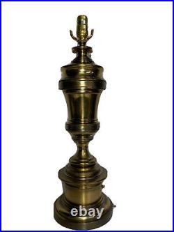 Vintage STIFFEL Heavy 23 Gold Brass Table Lamp WithBase Switch Mid Century Modern