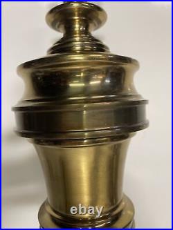 Vintage STIFFEL Heavy 23 Gold Brass Table Lamp WithBase Switch Mid Century Modern
