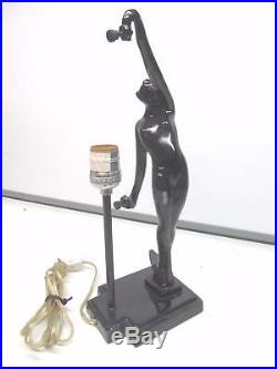 Vintage Sarsaparilla Art Deco Standing Nude Nymph Table Lamp Frankart