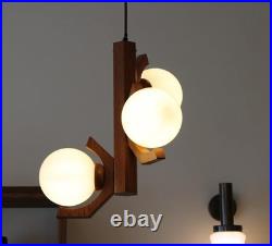 Vintage Sculptural Lamp Luxury Wooden lamp Handcrafted Artistic Light