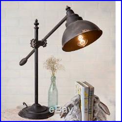 Vintage Shabby Chic Industrial Style Swing Arm Adjustable Desk Table Lamp Bronze