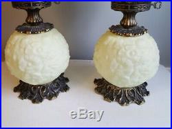 Vintage Sherbet Green Fenton Poppy 23 GWTW Table Lamps (Buy One or Both)