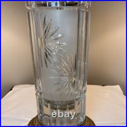 Vintage Signed Dresden Crystal Table Lamp Brass Cut Crystal Working 27 Shade