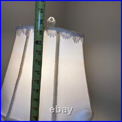 Vintage Signed Dresden Crystal Table Lamp Brass Cut Crystal Working 27 Shade