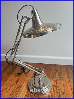 Vintage Silver Hammered Chrome Pixar Table Lamp 28 Articulating Arm
