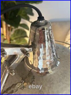 Vintage Silver Hammered Chrome Pixar Table Lamp 28 Articulating Arm