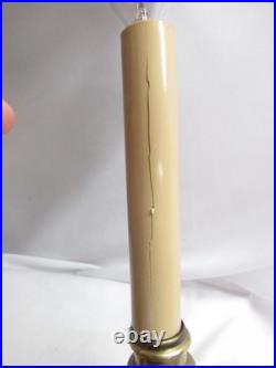 Vintage Solid Brass Bouillotte Table Lamp Double Candlestick 19 Brass Shade
