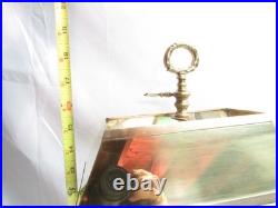 Vintage Solid Brass Bouillotte Table Lamp Double Candlestick 19 Brass Shade