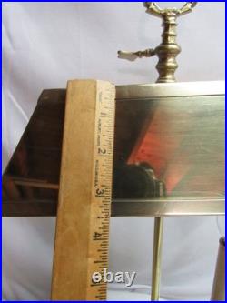 Vintage Solid Brass Bouillotte Table Lamp Double Candlestick 19 Brass Shade