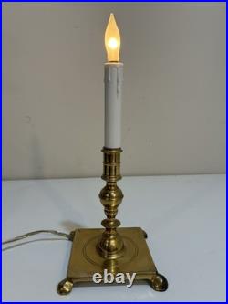Vintage Solid Brass Candlestick Table Lamp 10