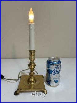 Vintage Solid Brass Candlestick Table Lamp 10
