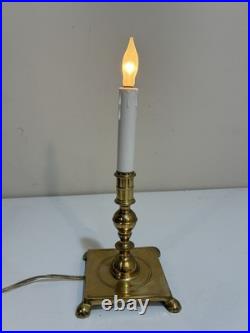 Vintage Solid Brass Candlestick Table Lamp 10