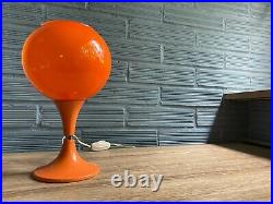 Vintage Space Age Orange Table Lamp Mid Century Design Bedside Light Mushroom