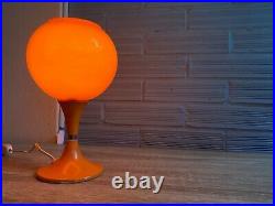 Vintage Space Age Orange Table Lamp Mid Century Design Bedside Light Mushroom
