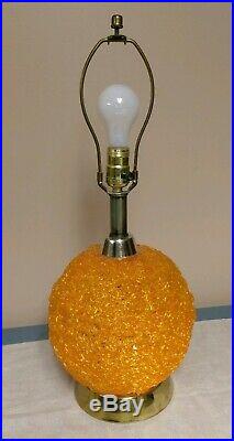 Vintage Spaghetti Table Lamp Orange Spun Plastic Retro Mid Century Modern WORKS