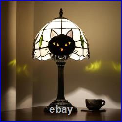 Vintage Stained Glass Black Cat Table Lamp Tiffany Style Nightstand Decor Vintage Stained Glass Black Cat Table Lamp Tiffany Style Nightstand Decor