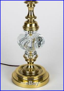 Vintage Stiffel & Baccarat French Crystal Brass Lamp #7727 Hollywood Regency