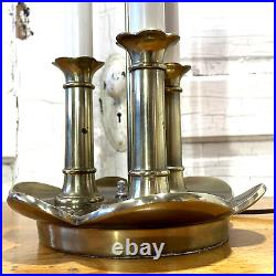 Vintage Stiffel Bouillotte Table Lamp- Brass- Scalloped Base