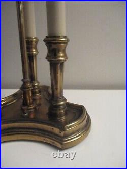 Vintage Stiffel Brass French Bouillotte Candlestick 3-Way Table Desk Lamp Nice