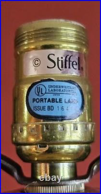 Vintage Stiffel Brass Porcelain Floral Table Lamp Hollywood Regency MCM