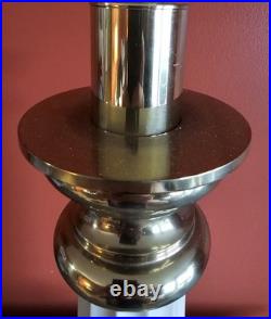 Vintage Stiffel Brass Porcelain Floral Table Lamp Hollywood Regency MCM