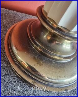 Vintage Stiffel Brass Porcelain Floral Table Lamp Hollywood Regency MCM