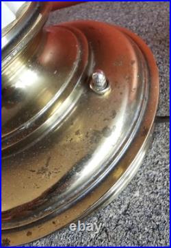 Vintage Stiffel Brass Porcelain Floral Table Lamp Hollywood Regency MCM