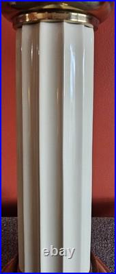 Vintage Stiffel Brass Porcelain Floral Table Lamp Hollywood Regency MCM